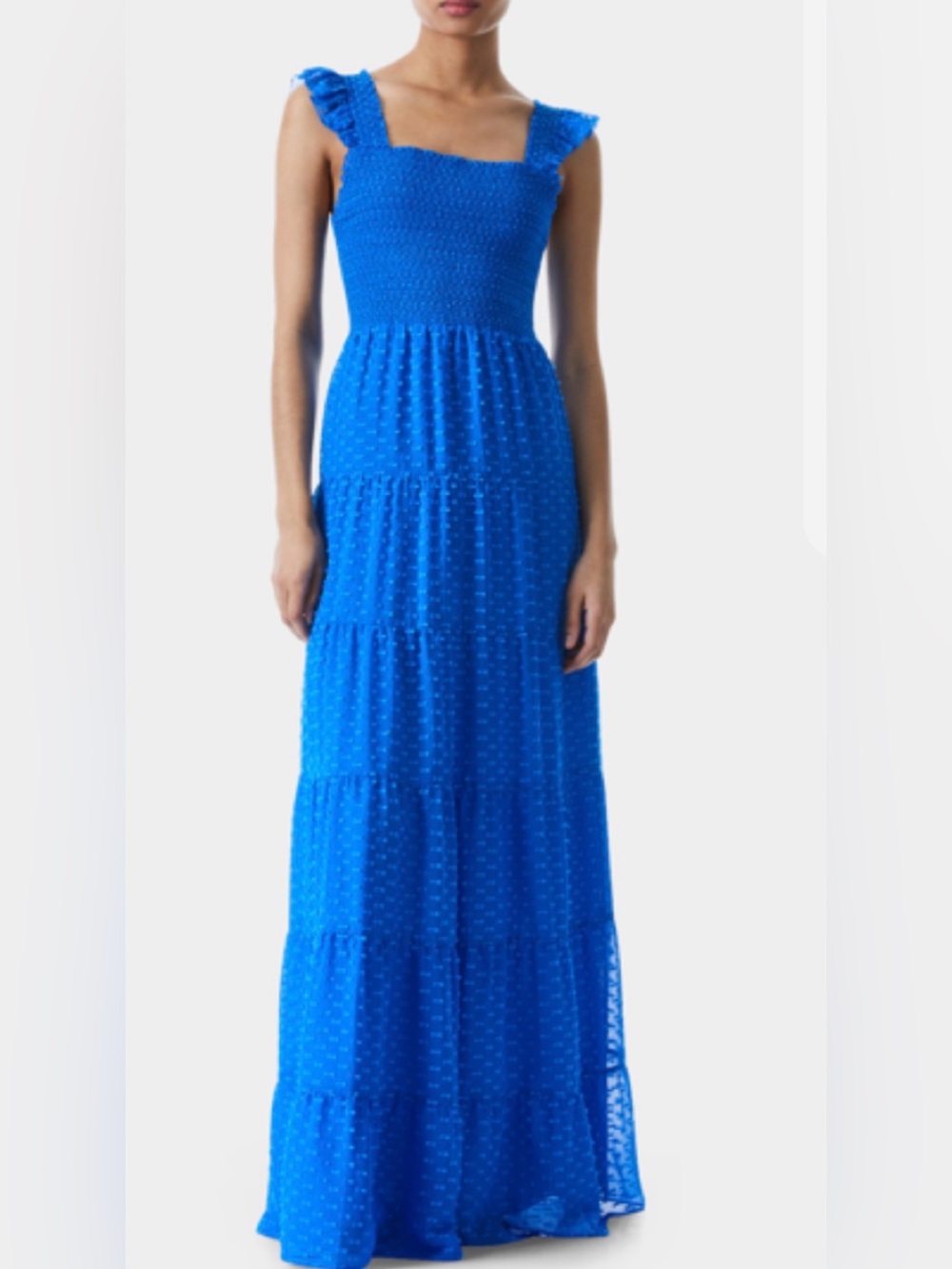 Alice + Olivia Cobalt Blue Tiered Maxi Dress